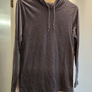 Gray Long Sleeve T-Shirt Hoodie